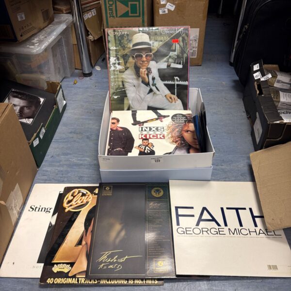 Mixed lot of vinyl records including Elton John, Sting and George Michael.