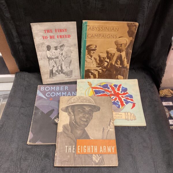 Lot of five wartime books including Bomber Command and The Eighth Army