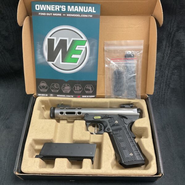 WE Galaxy 1911 airsoft pistol in original box, unused condition.