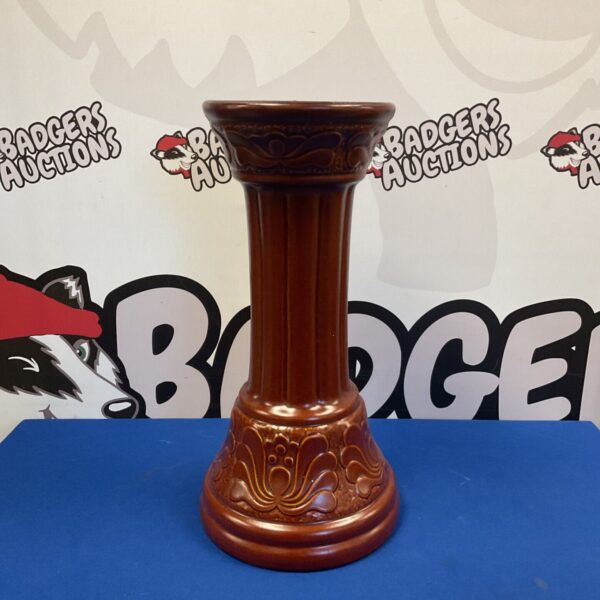Vintage West German pottery jardiniere stand in Bay Brown glaze.