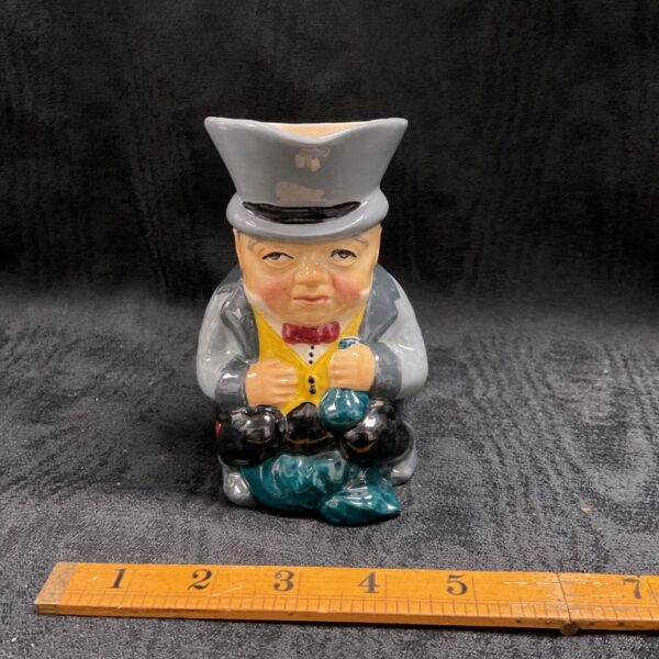 Vintage Roy Kirkham Winston Churchill character jug with ruler.