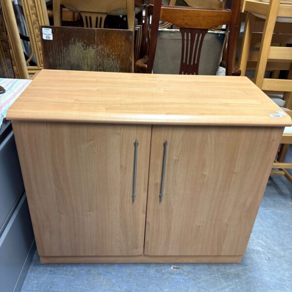 Vintage wooden office cabinet for office storage and filing.