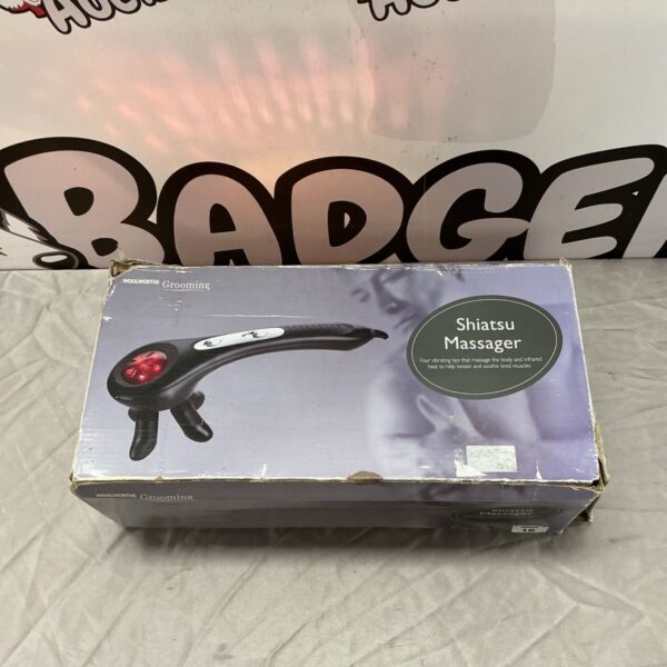 Woolworths Shiatsu Massager in original printed box, Woolworths Grooming branding